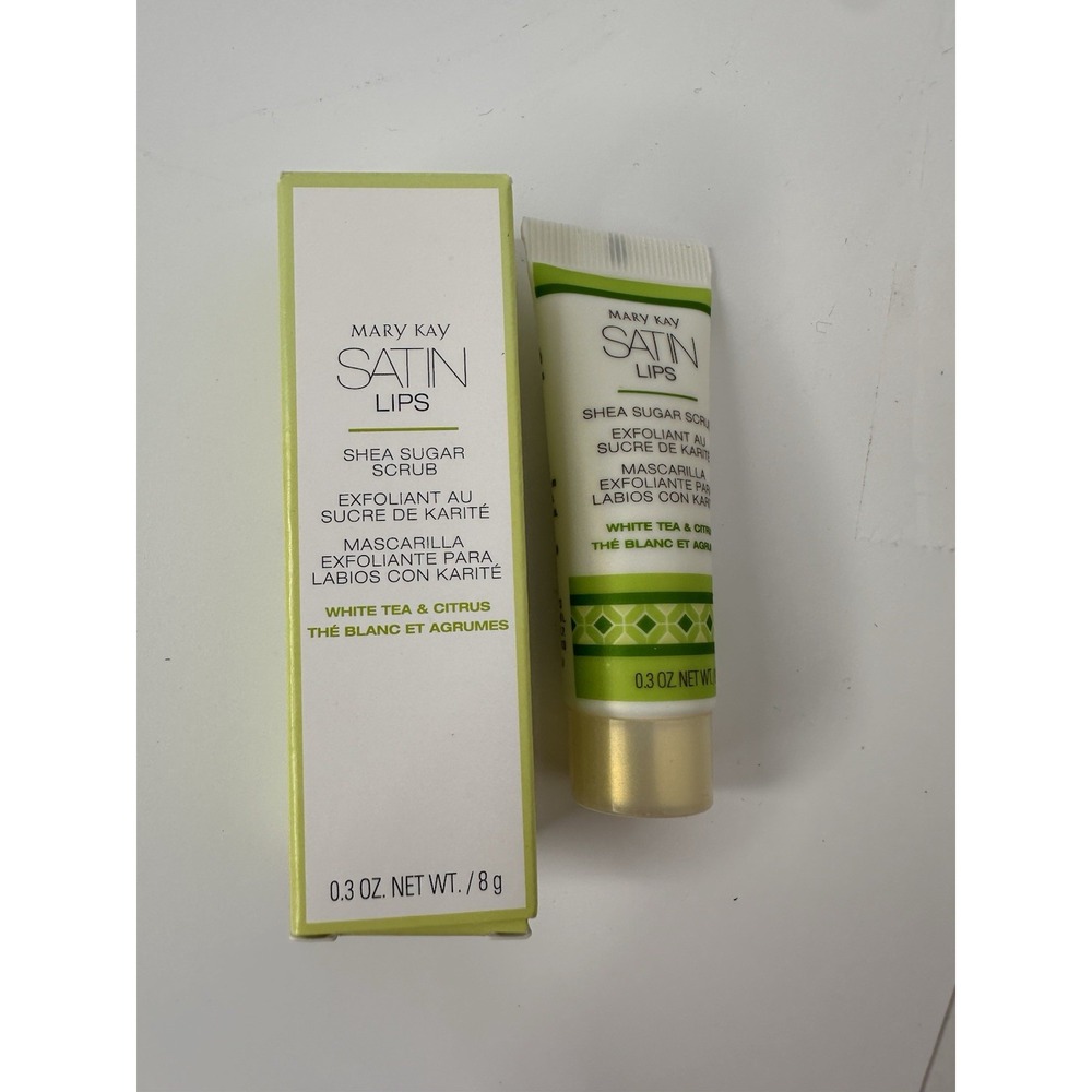 Mary Kay Satin Lips Shea Sugar Scrub – White Tea & Citrus – 0.3 oz / 8g lip balm